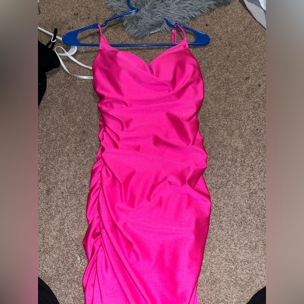 dillards hot pink dress